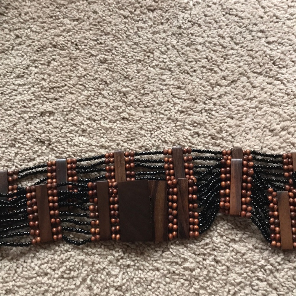 Wood and beaded belt